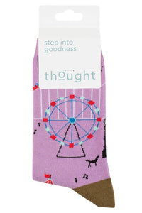 Ladies 1 Pair Thought Bamboo and Organic Cotton Fairground Socks