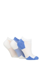 Load image into Gallery viewer, Ladies 3 Pair Elle Sheer Stripe Cushioned Heel and Toe Sports Bamboo Trainer Socks