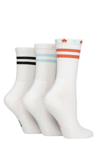 Ladies 3 Pair Elle Half Cushion Bamboo Sports Socks