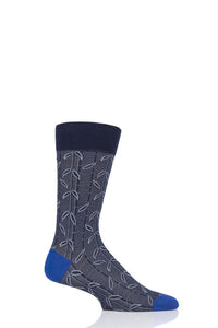 Mens 1 Pair Pantherella Takenoko Bamboo Design Cotton Socks
