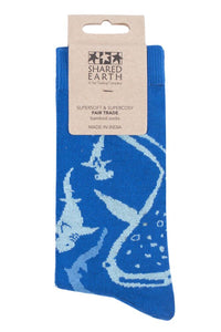 Mens and Ladies 1 Pair Shared Earth Fair Trade Bamboo Sharks Socks