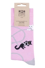 Load image into Gallery viewer, Mens and Ladies 1 Pair Shared Earth Fair Trade Bamboo Kittens Playing Socks