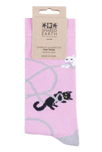 Load image into Gallery viewer, Mens and Ladies 1 Pair Shared Earth Fair Trade Bamboo Kittens Playing Socks