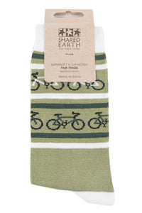 Mens and Ladies 1 Pair Shared Earth Bicycle Fair Trade Bamboo Socks
