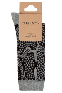 Ladies 1 Pair Charnos Bamboo Snake Print Socks