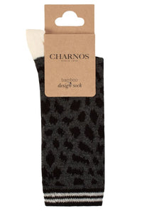 Ladies 1 Pair Charnos Bamboo Cheetah Print Socks