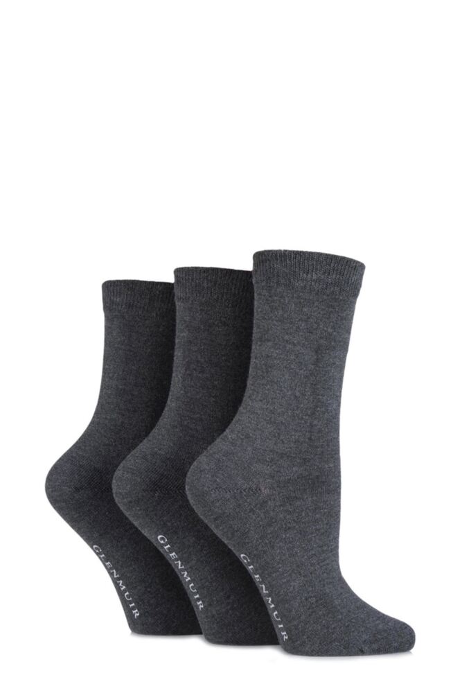 Ladies 3 Pair Glenmuir Classic Plain Bamboo Socks