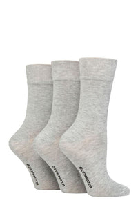 Ladies 3 Pair Glenmuir Comfort Cuff Plain Bamboo Socks