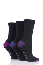 Load image into Gallery viewer, Ladies 3 Pair Glenmuir Contrast Heel and Toe Bamboo Socks