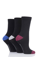 Load image into Gallery viewer, Ladies 3 Pair Glenmuir Contrast Heel and Toe Bamboo Socks
