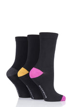 Load image into Gallery viewer, Ladies 3 Pair Glenmuir Contrast Heel and Toe Bamboo Socks
