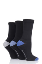 Load image into Gallery viewer, Ladies 3 Pair Glenmuir Contrast Heel and Toe Bamboo Socks
