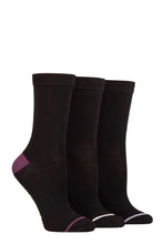 Load image into Gallery viewer, Ladies 3 Pair Glenmuir Contrast Heel and Toe Bamboo Socks