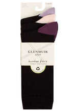 Load image into Gallery viewer, Ladies 3 Pair Glenmuir Contrast Heel and Toe Bamboo Socks