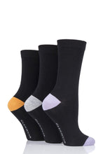Load image into Gallery viewer, Ladies 3 Pair Glenmuir Contrast Heel and Toe Bamboo Socks
