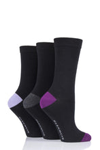 Load image into Gallery viewer, Ladies 3 Pair Glenmuir Contrast Heel and Toe Bamboo Socks