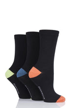 Load image into Gallery viewer, Ladies 3 Pair Glenmuir Contrast Heel and Toe Bamboo Socks