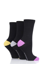 Load image into Gallery viewer, Ladies 3 Pair Glenmuir Contrast Heel and Toe Bamboo Socks