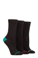 Load image into Gallery viewer, Ladies 3 Pair Glenmuir Contrast Heel and Toe Bamboo Socks