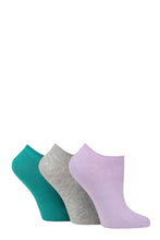 Load image into Gallery viewer, Ladies 3 Pair Glenmuir Ribbed Bamboo Trainer Socks