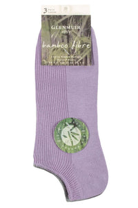 Ladies 3 Pair Glenmuir Ribbed Bamboo Trainer Socks