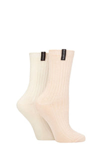 Ladies 2 Pair Glenmuir Light Cushioned Bamboo Boot Socks