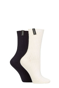 Ladies 2 Pair Glenmuir Light Cushioned Bamboo Boot Socks