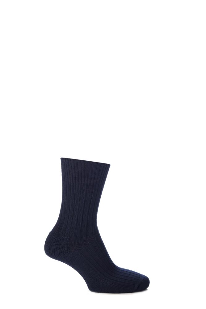 Mens and Ladies 1 Pair SOCKSHOP of London Bamboo Short Ribbed Boot Socks With Cushioning