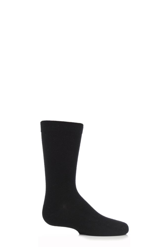 Boys and Girls 1 Pair SockShop Plain Bamboo Socks with Comfort Cuff and Smooth Toe Seams
