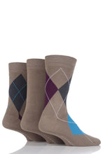 Load image into Gallery viewer, Mens 3 Pair Glenmuir Classic Bamboo Argyle Socks
