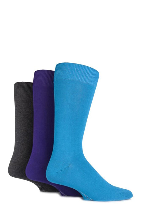 Mens 3 Pair Glenmuir Classic Bamboo Plain Socks