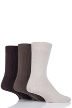 Load image into Gallery viewer, Mens 3 Pair Glenmuir Classic Bamboo Ribbed Socks