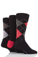 Load image into Gallery viewer, Mens 3 Pair Glenmuir Classic Bamboo Argyle Socks