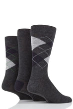 Load image into Gallery viewer, Mens 3 Pair Glenmuir Classic Bamboo Argyle Socks