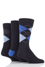 Load image into Gallery viewer, Mens 3 Pair Glenmuir Classic Bamboo Argyle Socks