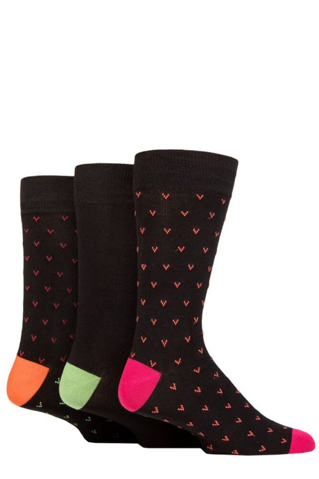 Mens 3 Pair Glenmuir Patterned Bamboo Socks