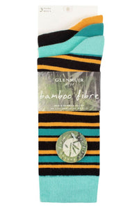 Mens 3 Pair Glenmuir Patterned Bamboo Socks
