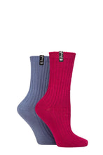 Load image into Gallery viewer, Ladies 2 Pair Pringle Bamboo Ribbed Light Boot Socks