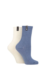 Load image into Gallery viewer, Ladies 2 Pair Pringle Bamboo Ribbed Light Boot Socks