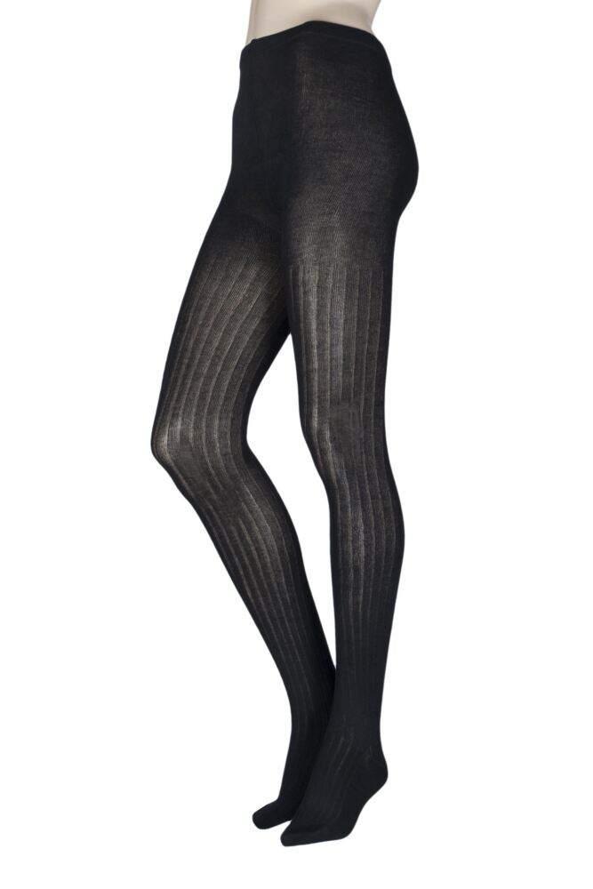 Ladies 1 Pair Elle Ribbed Bamboo Tights
