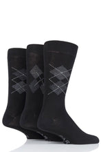 Load image into Gallery viewer, Mens 3 Pair Farah Luxury Bamboo Stripe Plain and Argyle Socks