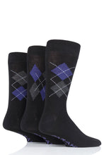Load image into Gallery viewer, Mens 3 Pair Farah Luxury Bamboo Stripe Plain and Argyle Socks