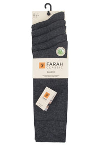 Mens 5 Pair Farah Classic Plain Bamboo Socks