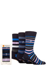 Load image into Gallery viewer, Mens 3 Pair Farah Striped Bamboo Gift Boxed Socks