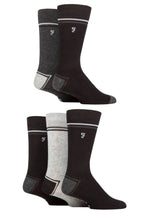 Load image into Gallery viewer, Mens 5 Pair Farah Plain, Striped and Patterned Everyday Bamboo Socks