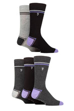 Load image into Gallery viewer, Mens 5 Pair Farah Plain, Striped and Patterned Everyday Bamboo Socks