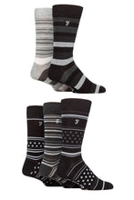 Load image into Gallery viewer, Mens 5 Pair Farah Plain, Striped and Patterned Everyday Bamboo Socks