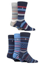 Load image into Gallery viewer, Mens 5 Pair Farah Plain, Striped and Patterned Everyday Bamboo Socks