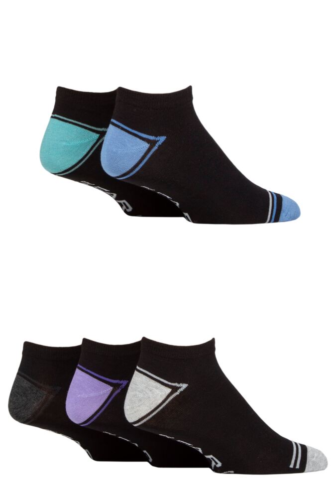 Mens 5 Pair Farah Striped Bamboo Trainer Socks