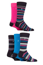 Load image into Gallery viewer, Mens 5 Pair Farah Plain, Striped and Patterned Everyday Bamboo Socks